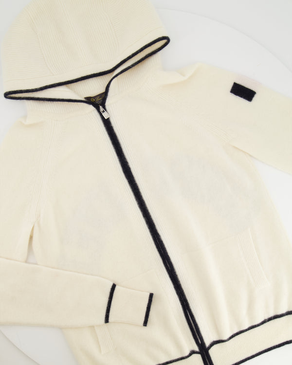 Loro Piana Cream Baby Cashmere Zipped Courchevel Sweater Size IT 40 (UK 8)