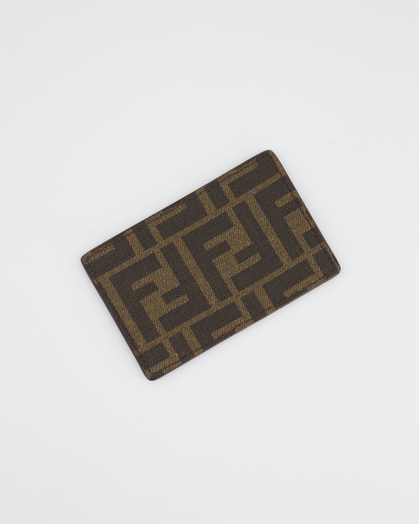 Fendi Brown FF Logo Zucca Card Holder