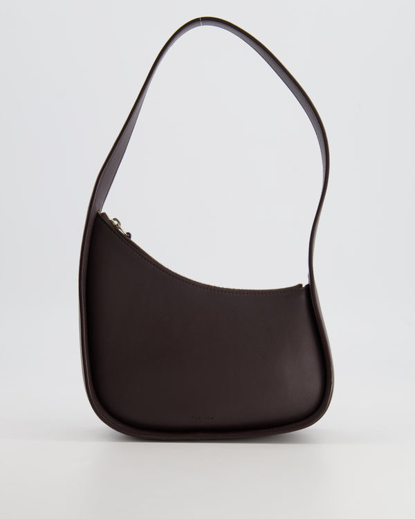 The Row Chocolate Brown Leather Half Moon Shoulder Bag RRP £1,290