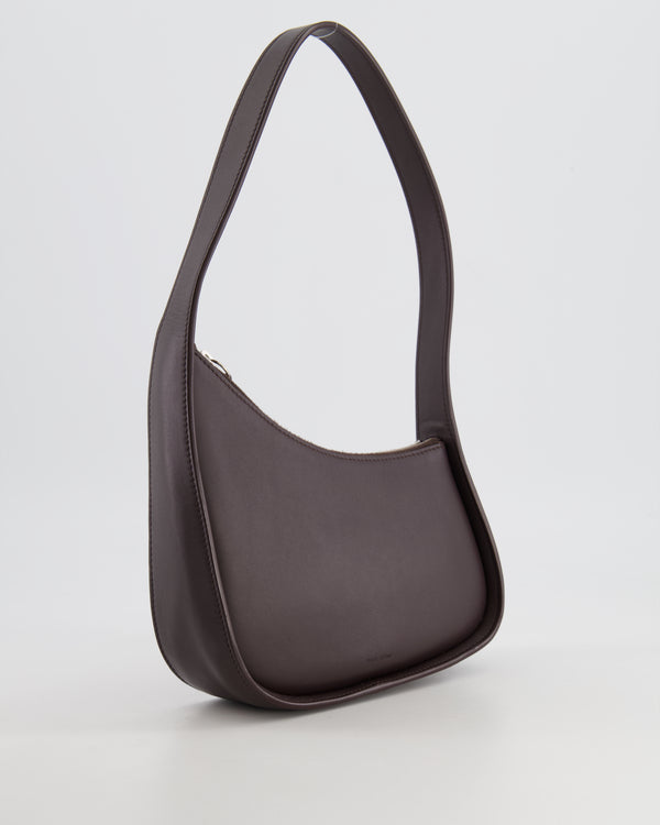 The Row Chocolate Brown Leather Half Moon Shoulder Bag RRP £1,290