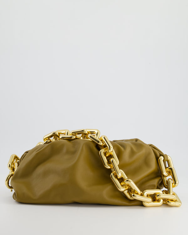 *FIRE PRICE* Bottega Veneta Mud Nappa Leather Chain Pouch Bag with Gold Hardware