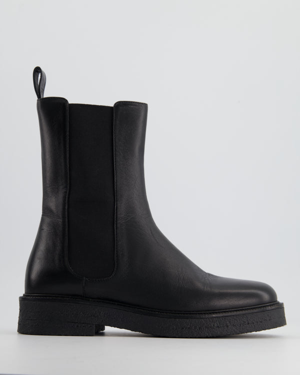 Staud Black Leather Chelsea Boots Size EU 38
