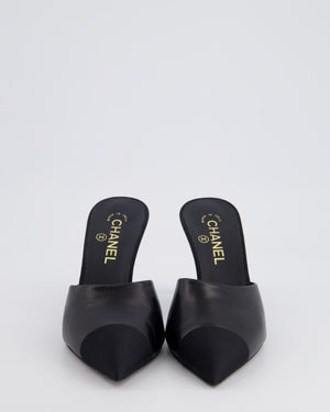 Chanel Black Pointed Mules with Pearl Detail Size EU 39.5