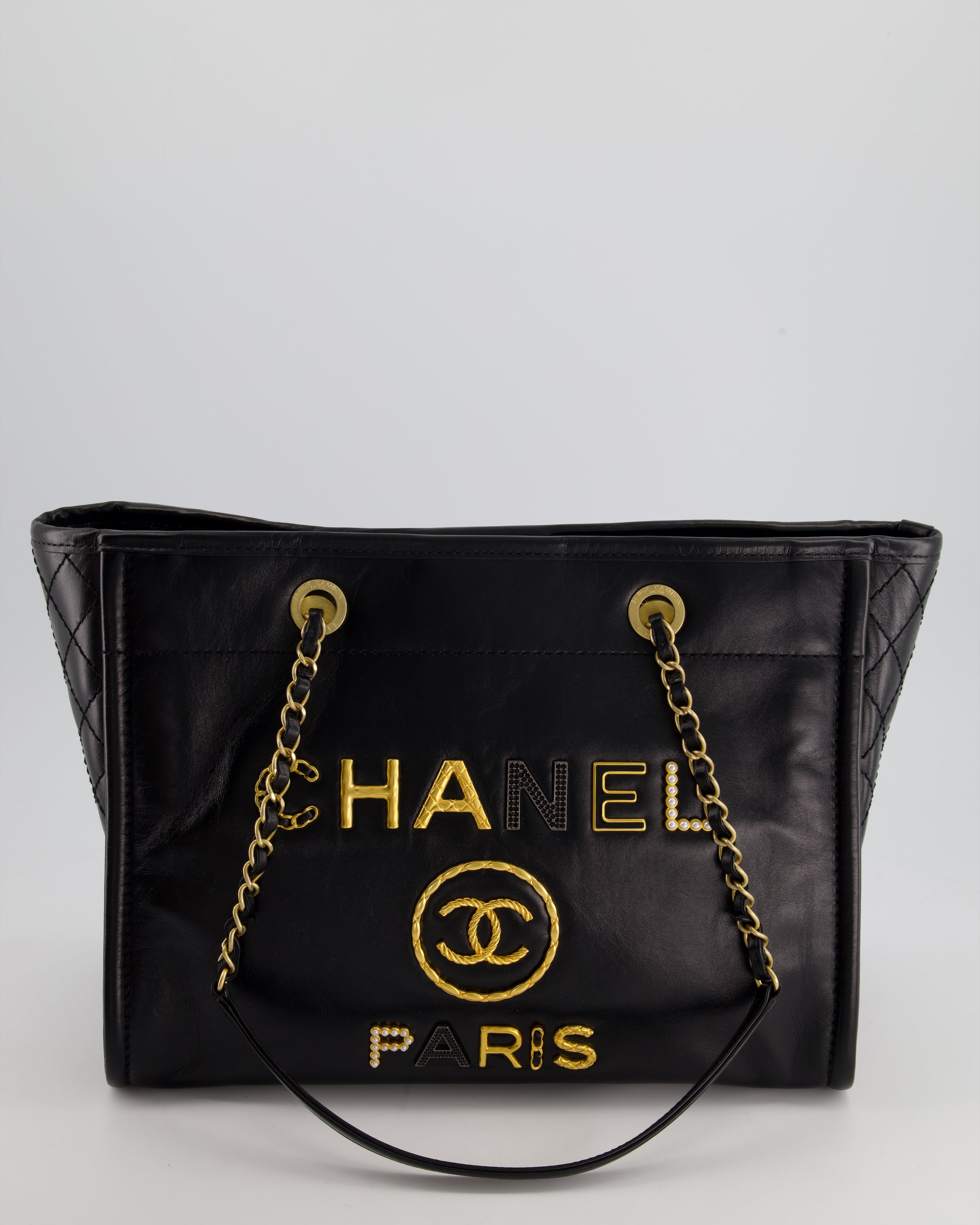 New Chanel Logo Tote CHANEL Pre-Owned 2020 Deauville Two-way Tote
