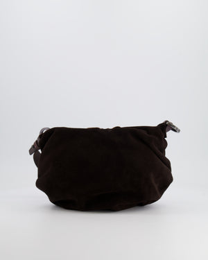Valentino Brown Vintage Suede and Leather Bag with Logo Detail