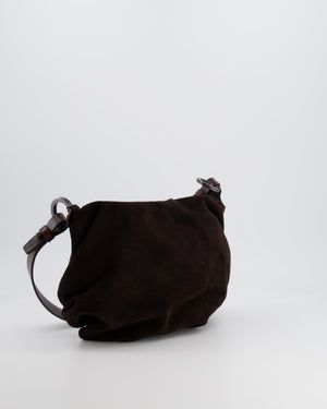 Valentino Brown Vintage Suede and Leather Bag with Logo Detail