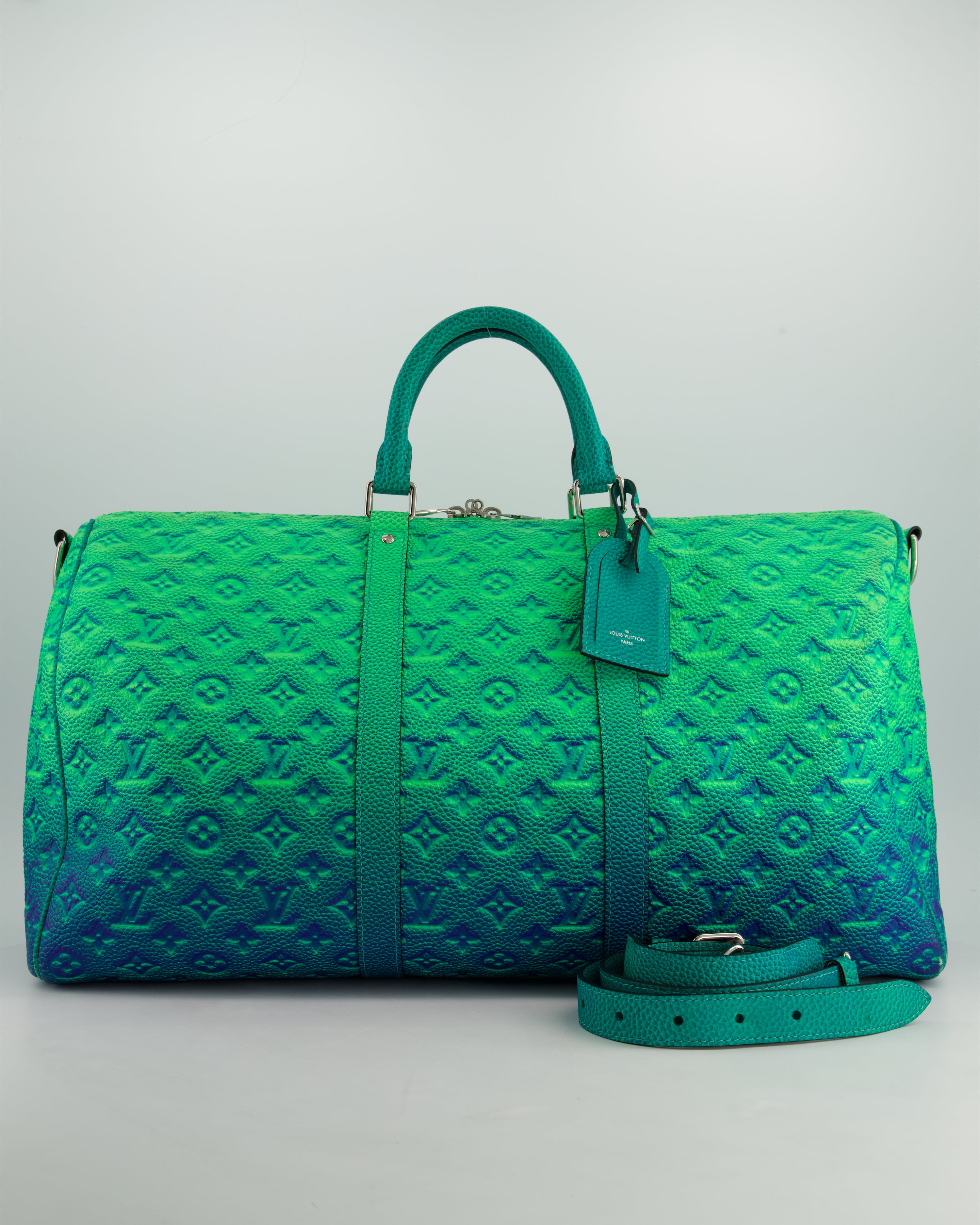 Louis Vuitton Virgil Abloh Green Blue Monogram Illusion