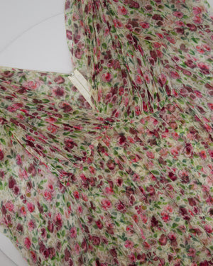 Dolce & Gabbana Silk Flowing Sleeveless Dress with Floral Print Details Size IT 40 (UK 8)