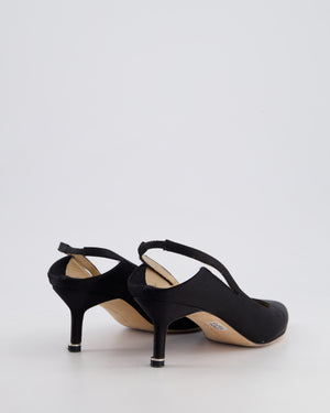 Manolo Blahnik X Vetements Black Satin Heeled Mules Size EU 35