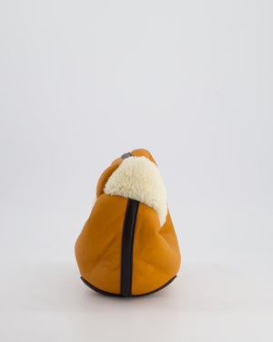 Bottega Veneta Orange & Brown Mini Jodie Bag with Shearling Aviator Detail RRP £2,240