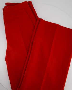 Max Mara Red Linen Sleeveless Top and Trouser Set with Fringing Size IT 48 (UK 16)