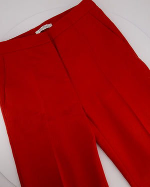 Max Mara Red Linen Sleeveless Top and Trouser Set with Fringing Size IT 48 (UK 16)
