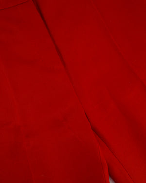 Max Mara Red Linen Sleeveless Top and Trouser Set with Fringing Size IT 48 (UK 16)