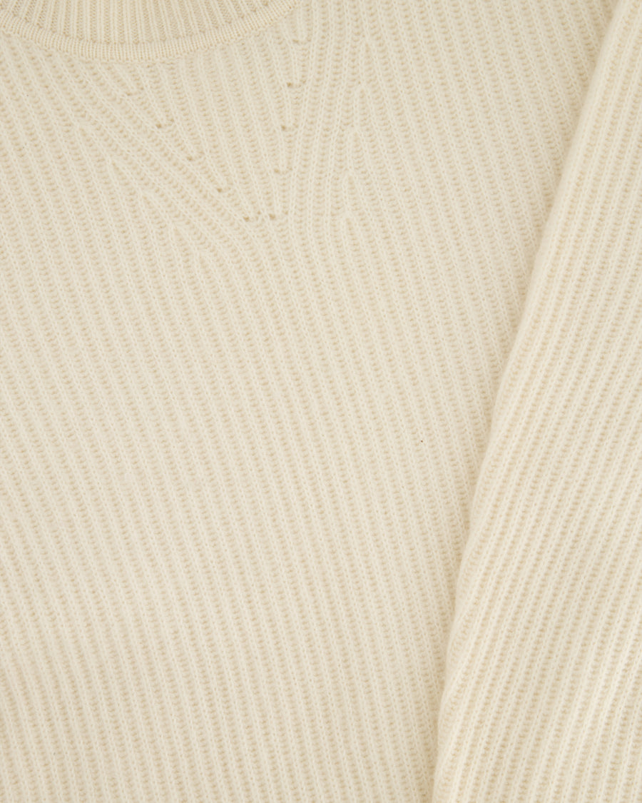 Rag & Bone Cream Round Neck Long-Line Knitted Jumper Size S (UK 8)