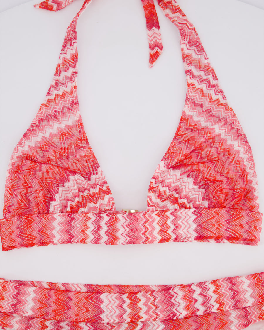 Missoni Pink & Red Zig Zag Bikini Set Size IT 36 (UK 4)