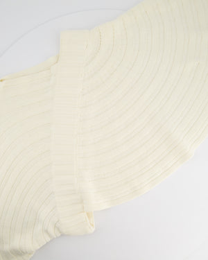 Chanel Cream Knit Poncho Top with Off-Shoulder Sleeve Detail Size FR 38 (UK 10)