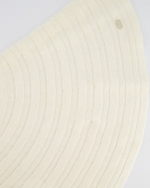 Chanel Cream Knit Poncho Top with Off-Shoulder Sleeve Detail Size FR 38 (UK 10)