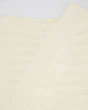 Chanel Cream Knit Poncho Top with Off-Shoulder Sleeve Detail Size FR 38 (UK 10)