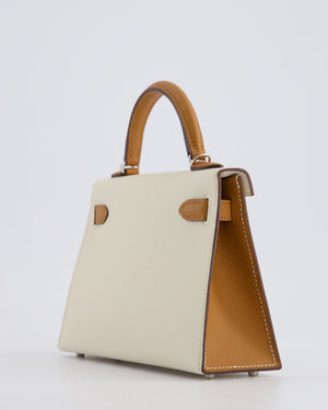 Hermès HSS Mini Kelly II 20 Bag In Craie and Gold Epsom Leather with Palladium Hardware