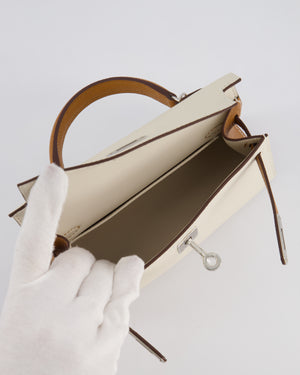 Hermès HSS Mini Kelly II 20 Bag In Craie and Gold Epsom Leather with Palladium Hardware
