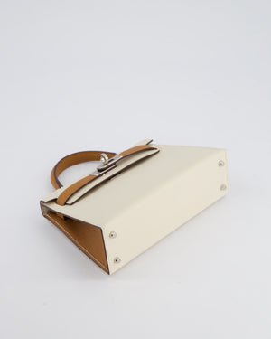 Hermès HSS Mini Kelly II 20 Bag In Craie and Gold Epsom Leather with Palladium Hardware