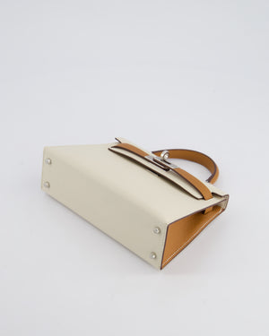 Hermès HSS Mini Kelly II 20 Bag In Craie and Gold Epsom Leather with Palladium Hardware