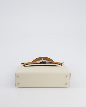 Hermès HSS Mini Kelly II 20 Bag In Craie and Gold Epsom Leather with Palladium Hardware