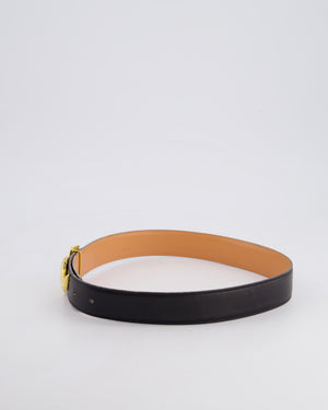 *RARE* Hermès Vintage 1990's Belt With Gold Plated Lizard Buckle 65cm