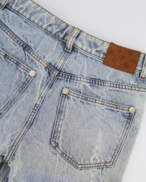 Chanel Blue Straight-Leg Jeans With Heart Silver CC Logo Buttons Size FR 34 (UK 6)