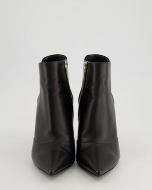 Christian Dior Stiletto Ankle Boots With Silver Metal Heel Detail Size EU 38.5