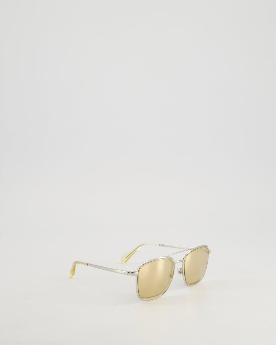 Chanel Gold Mirror Lens Square Framed Sunglasses