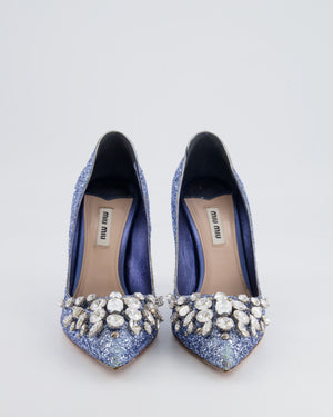 Miu Miu Lilac Sequin and Crystal-Embellished Pumps Size EU 37 RRP £950