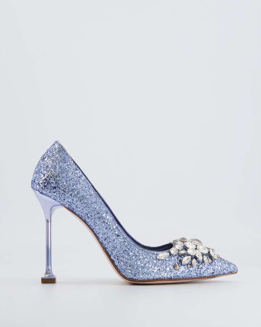 Miu Miu Lilac Sequin and Crystal-Embellished Pumps Size EU 37 RRP £950