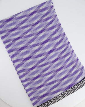 Missoni Purple and White Striped Metallic Scarf RRP £260