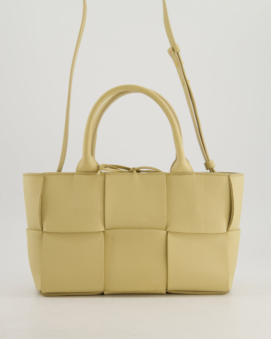 *HOT* Bottega Veneta Beige Small Intrecciato Arco Bag in Calfskin Leather with Pouch