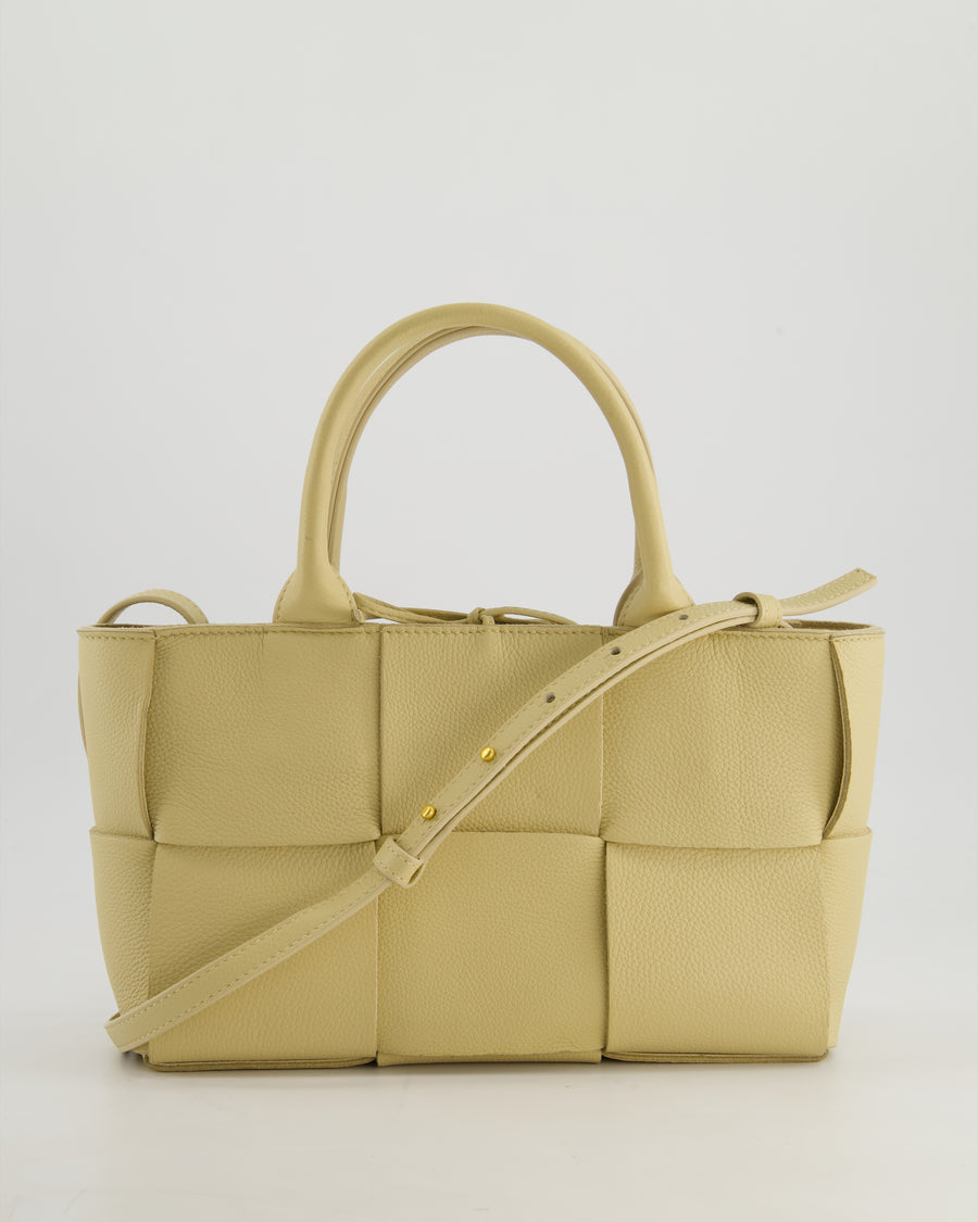 *HOT* Bottega Veneta Beige Small Intrecciato Arco Bag in Calfskin Leather with Pouch