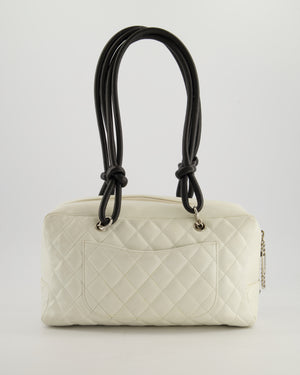 *HOT* Chanel Vintage White and Black Quilted Lambskin Cambon Rectangular Bag