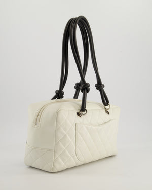 *HOT* Chanel Vintage White and Black Quilted Lambskin Cambon Rectangular Bag