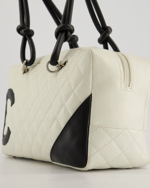 *HOT* Chanel Vintage White and Black Quilted Lambskin Cambon Rectangular Bag