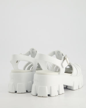 Prada White Rubber Platform Monolith Sandals Size EU 37 RRP £650