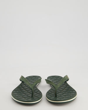 Chanel Green Quilted CC Flip Flop Size EU 40