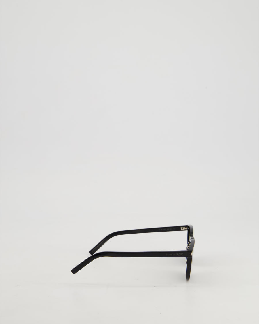 Saint Laurent Round Frame Black Sunglasses With Side Logo Detail