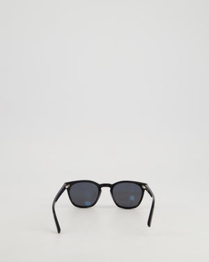 Saint Laurent Round Frame Black Sunglasses With Side Logo Detail