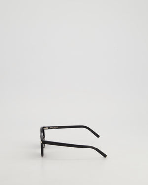 Saint Laurent Round Frame Black Sunglasses With Side Logo Detail