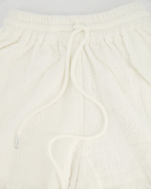 Zimmermann White Towelling Shorts and Crop Top Set With Fringing Detail Size 0 (UK 6-8)