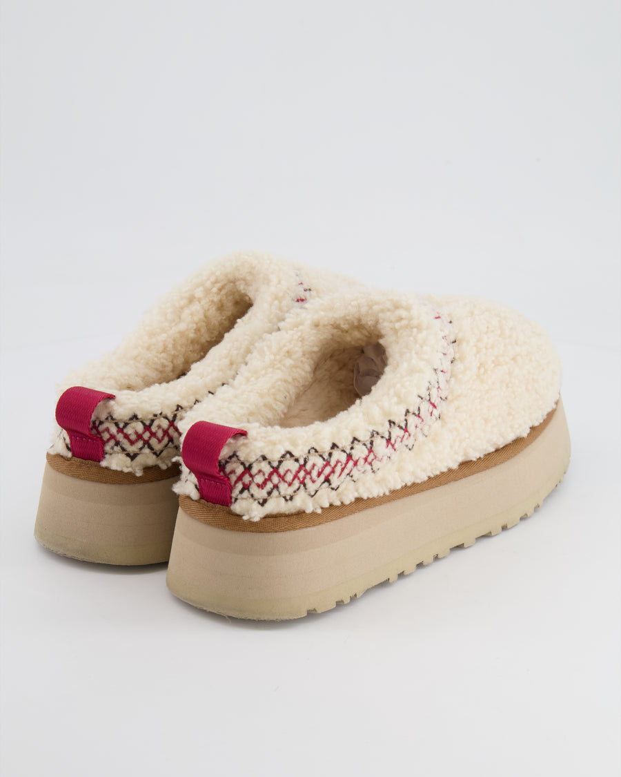 UGG Cream Tazz Shearling Platform Slippers Size EU 38