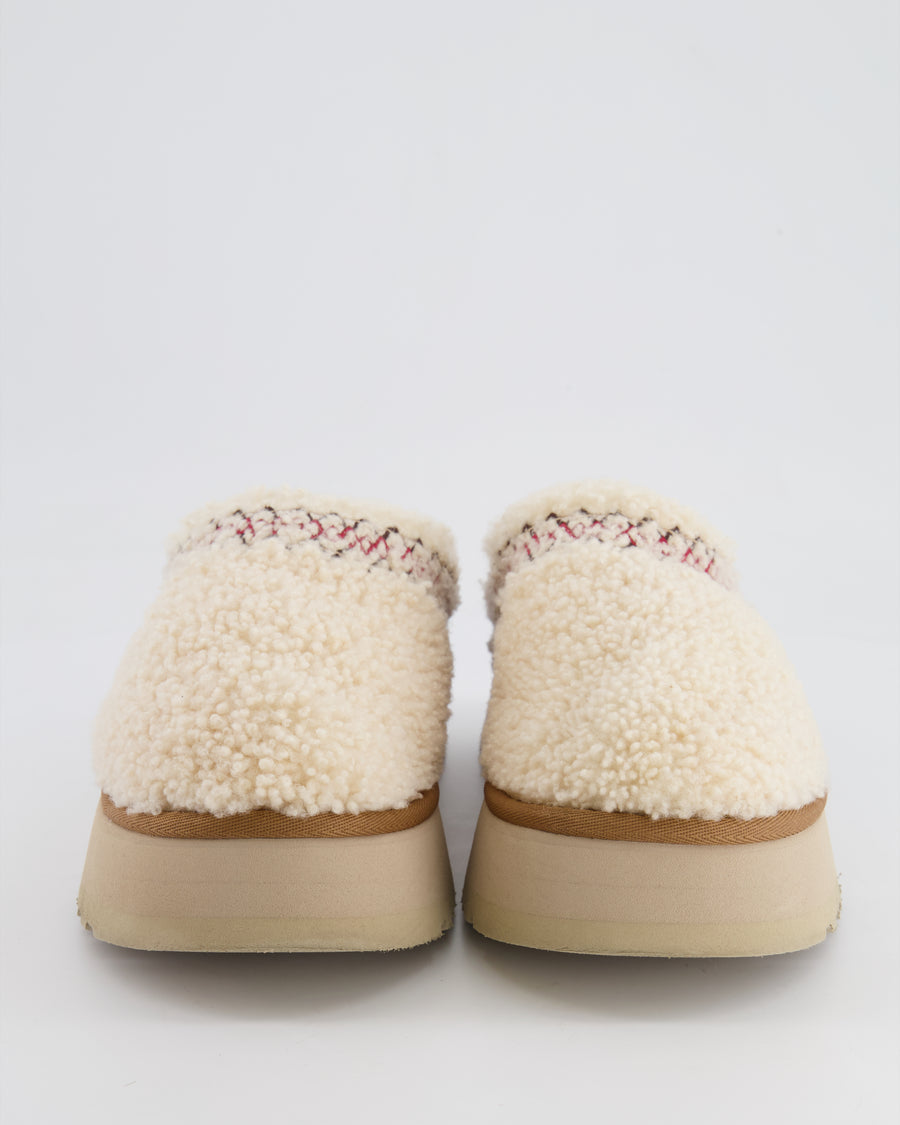 UGG Cream Tazz Shearling Platform Slippers Size EU 38