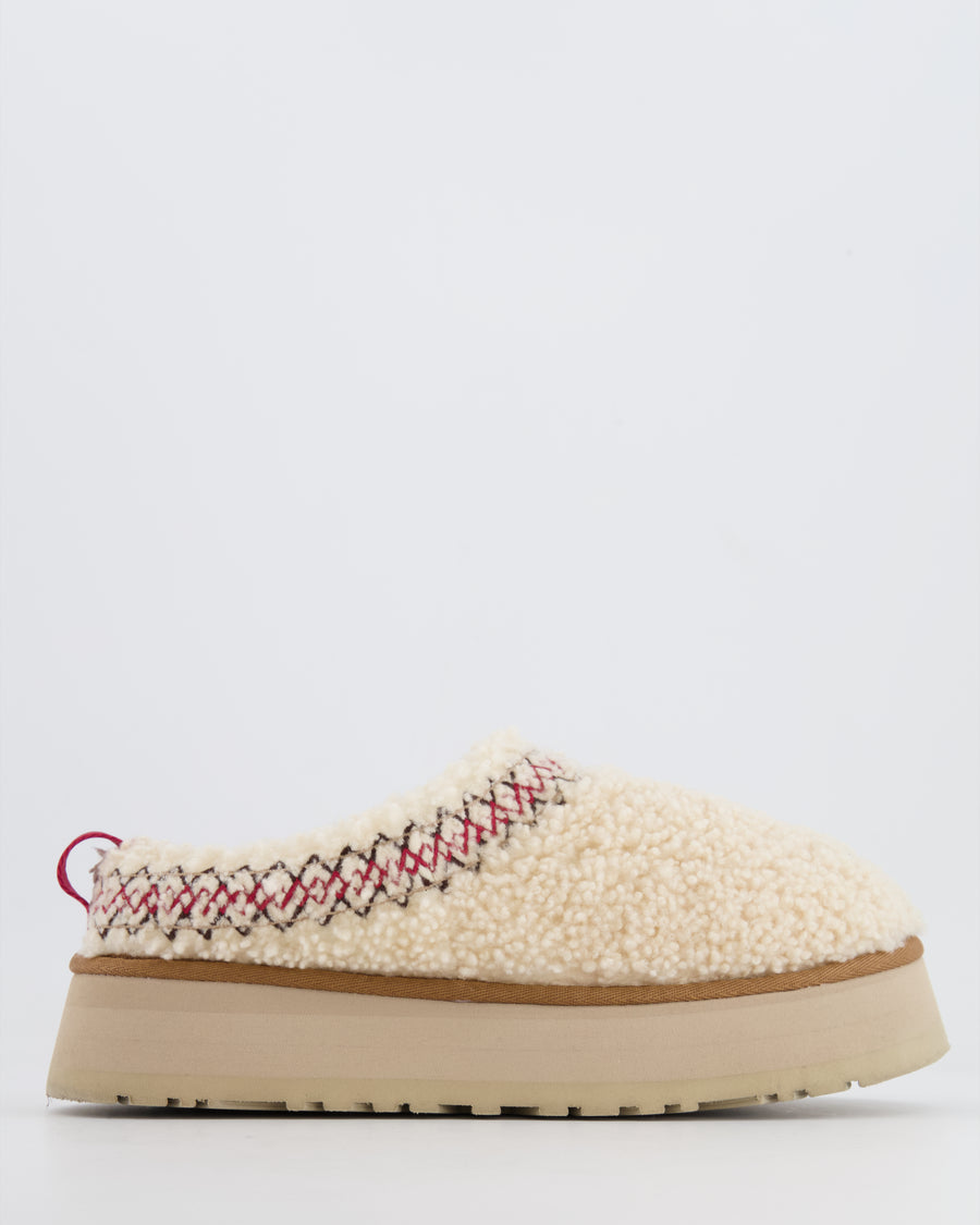 UGG Cream Tazz Shearling Platform Slippers Size EU 38