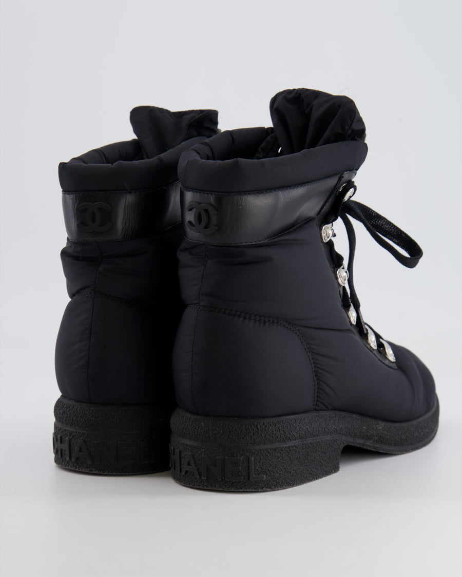Chanel Black Nylon Coco Neige Ski Boots with Logo Details Size EU 37.5