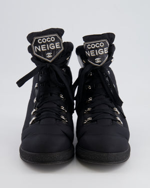 Chanel Black Nylon Coco Neige Ski Boots with Logo Details Size EU 37.5